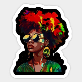 Juneteenth Afro Woman Black Queen African American Melanin Sticker